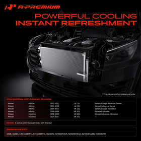 A-Premium condenser core close-up highlighting cooling fins for better dissipation
