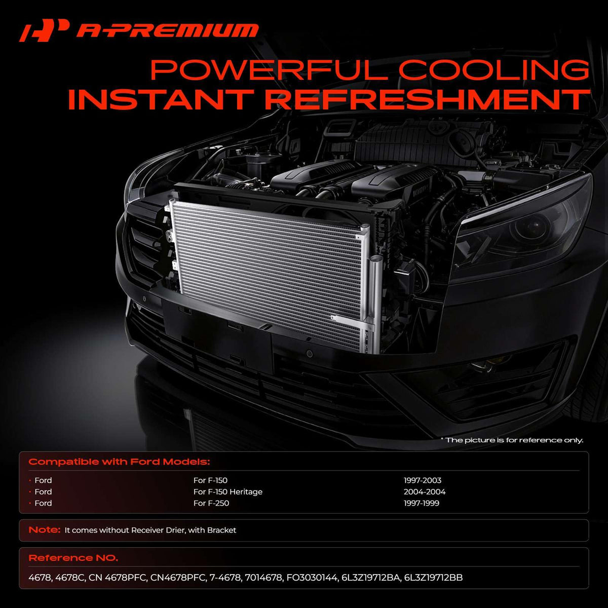 A-Premium condenser close-up of parallel-flow core highlighting improved cooling