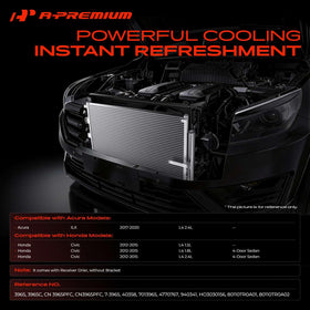 A-Premium condenser core close-up highlighting efficient fins and heat transfer