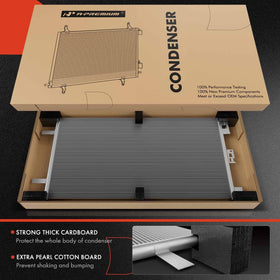 A-Premium condenser core close-up highlighting fin density for efficient cooling