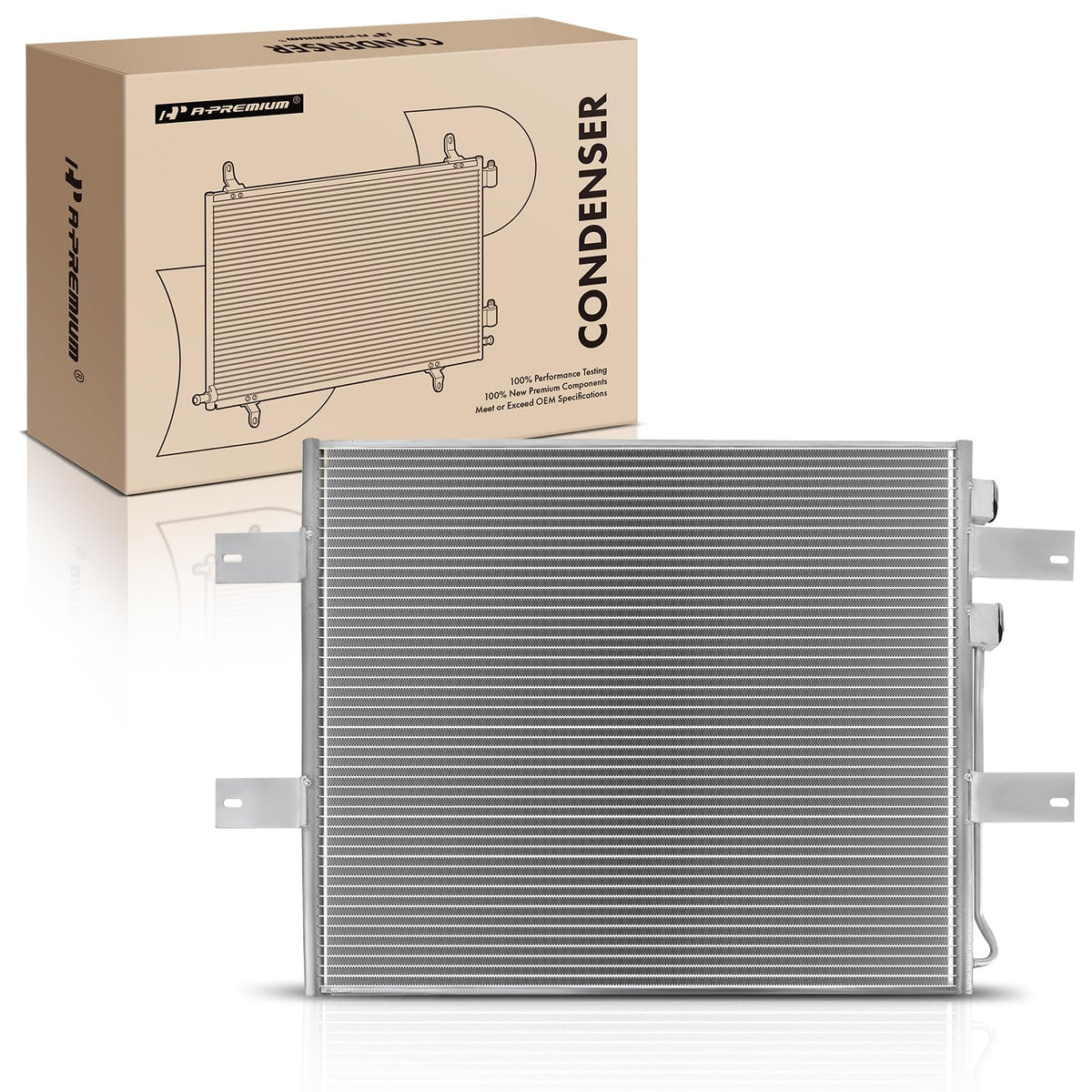 A-Premium condenser front view showing full core for reliable cooling