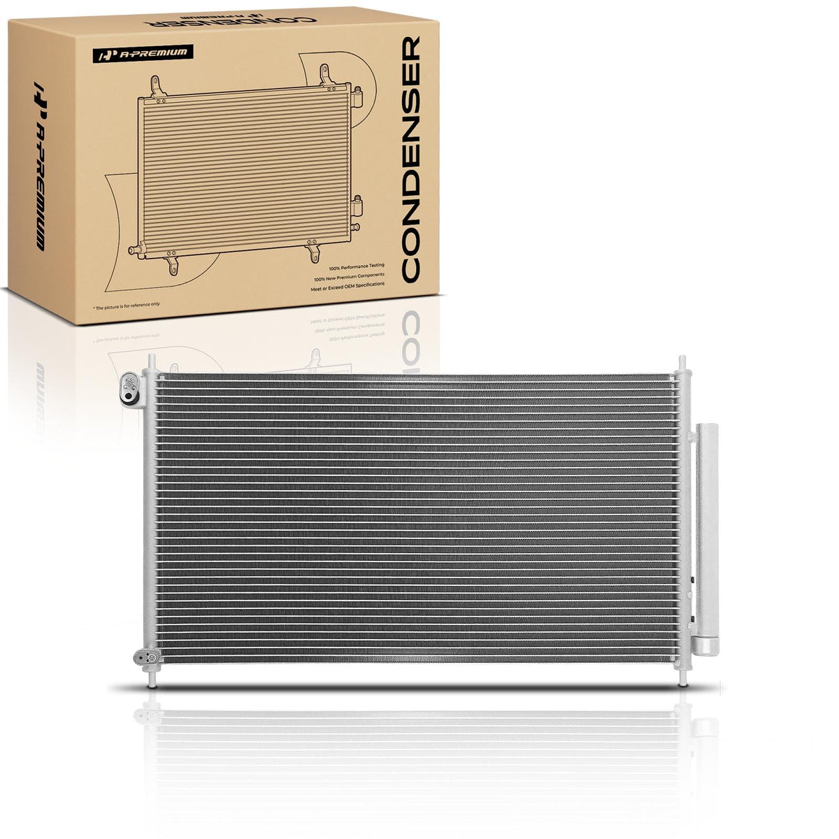 A-Premium condenser front view showing complete assembly and reliable fit