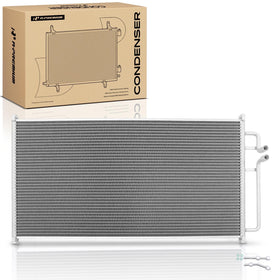 A-Premium condenser front view showing complete core and benefit of direct fit