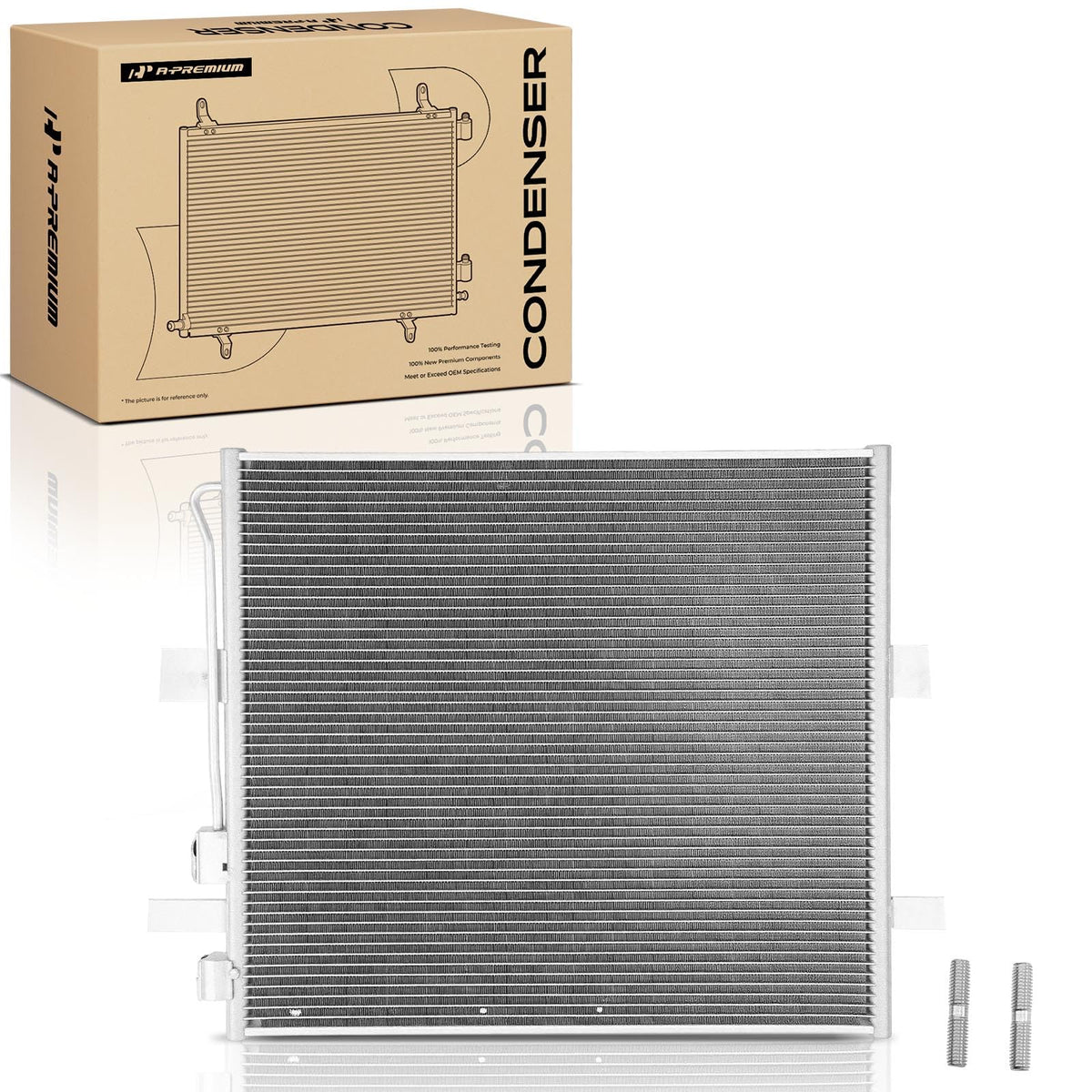 A-Premium condenser front view showing full fit and reliable replacement