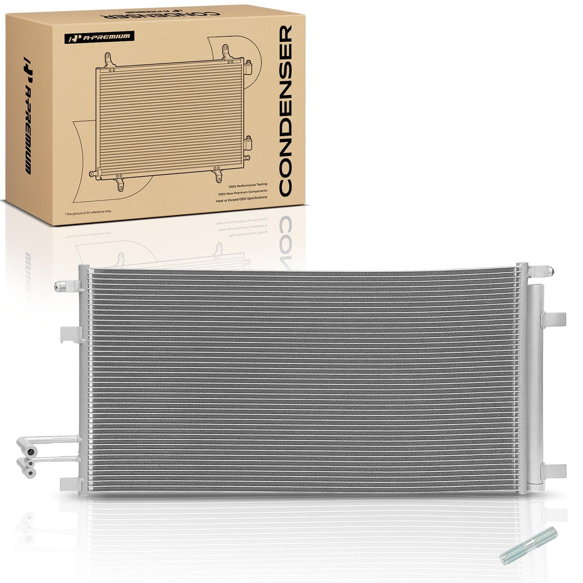 A-Premium condenser front view showing full-size fit and reliable cooling