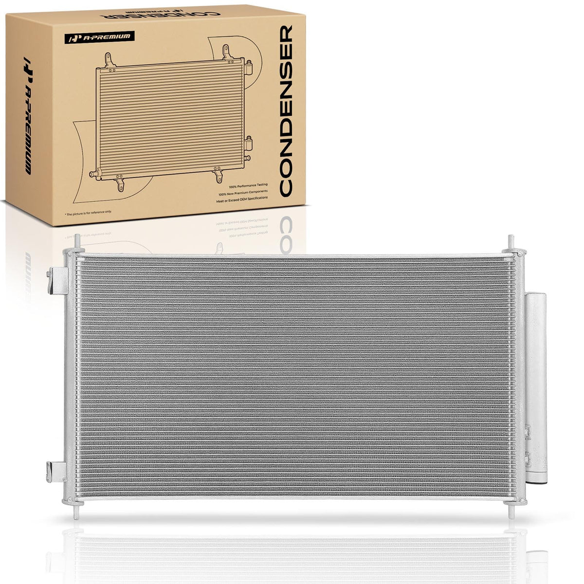 A-Premium front view showing condenser core and mounting points for easy fit