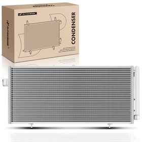 A-Premium condenser front view showing exact bolt-on fit and reliable cooling