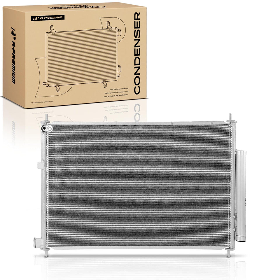 A-Premium condenser front view showing replacement fit and improved cooling