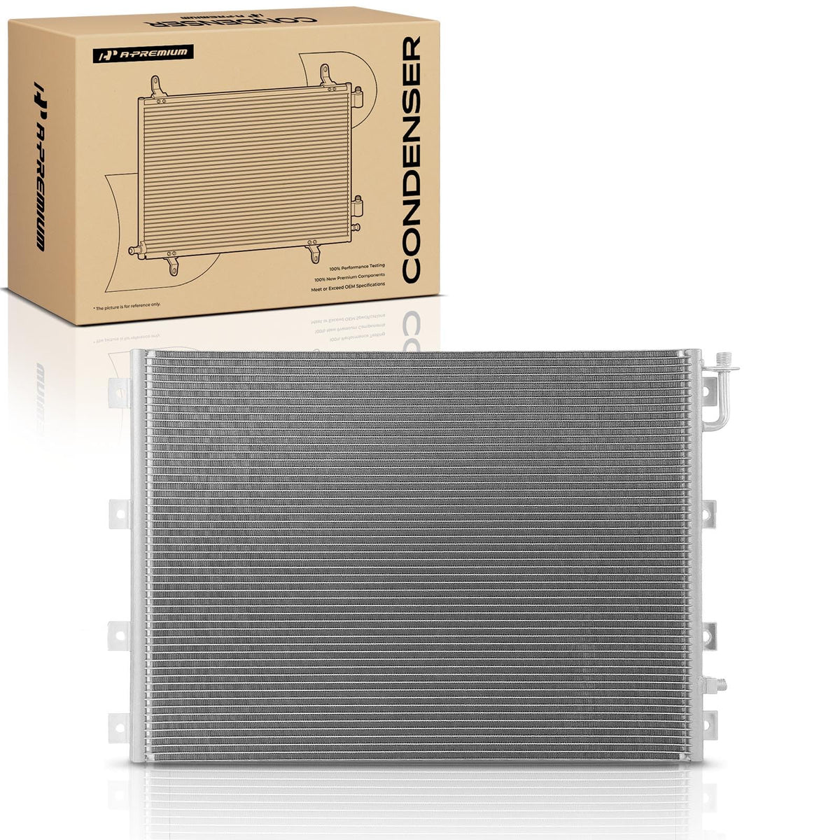 A-Premium condenser front view showing full core, restores cooling performance