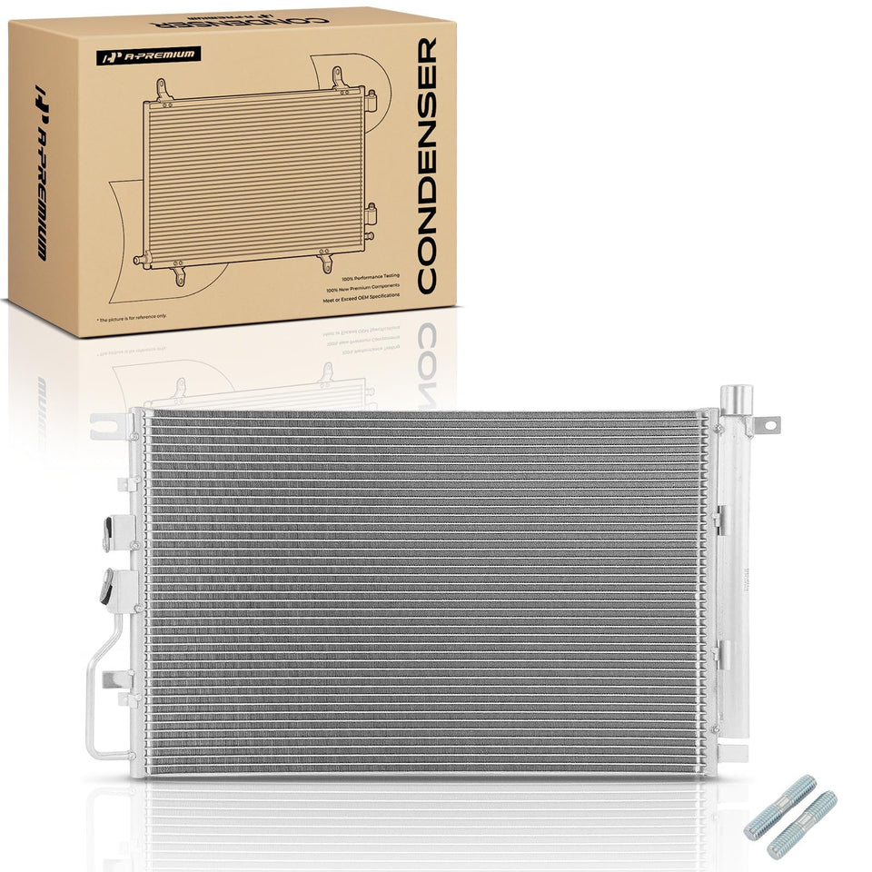 A-Premium condenser front view shows direct-fit design for accurate replacement