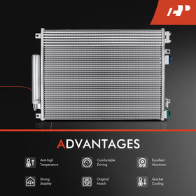 A-Premium condenser installed in engine bay demonstrating direct-fit convenience