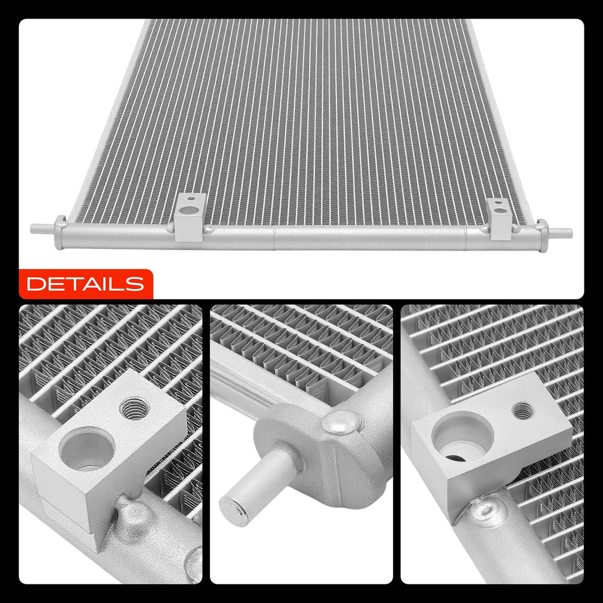 A-Premium condenser in a parked car lifestyle scene implying reliable cabin comfort