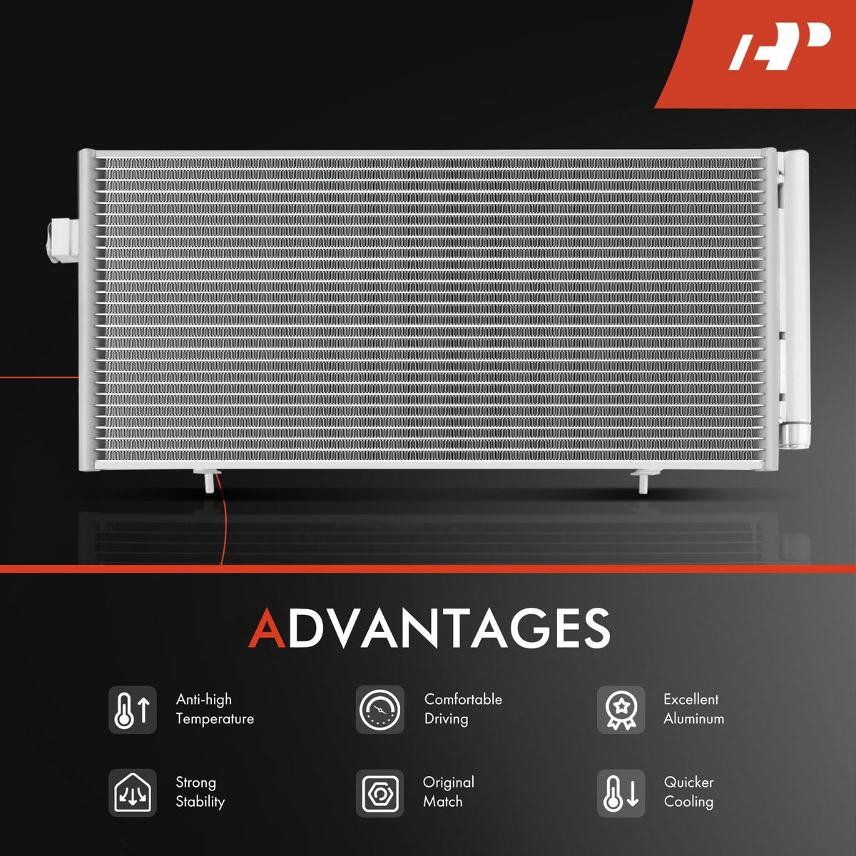 A-Premium condenser ports and flare ends visible for accurate hose connections
