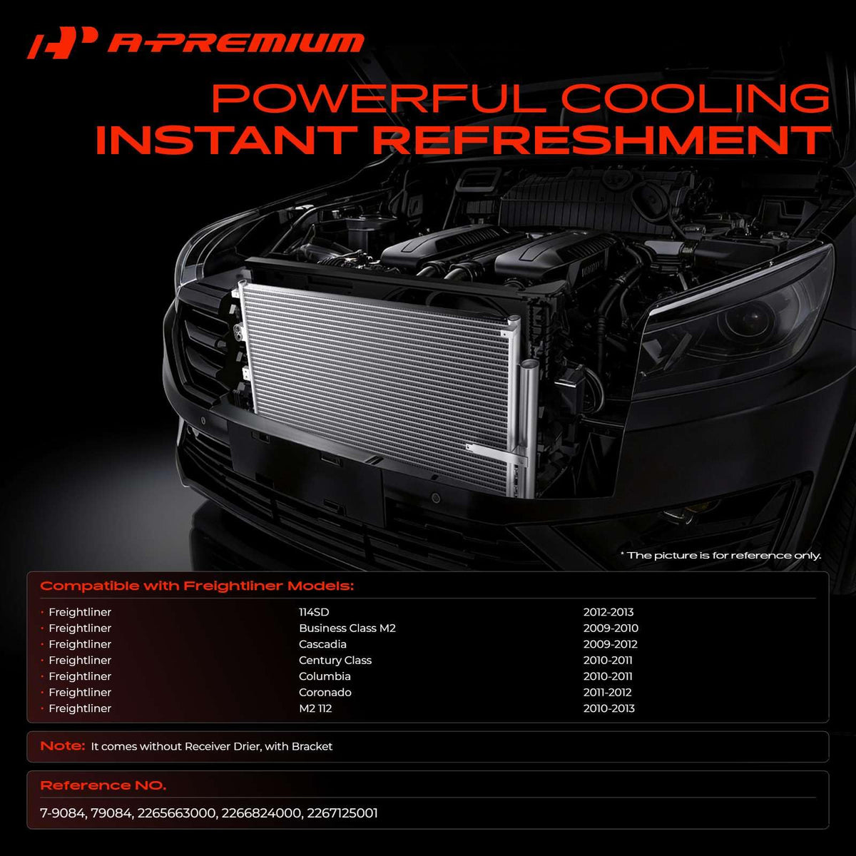 A-Premium condenser side profile illustrating slim aluminum construction