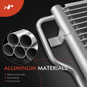 A-Premium condenser side view with thickness scale showing correct OEM dimensions