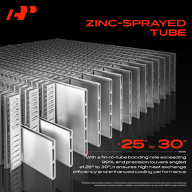 A-Premium condenser tube and fin pattern for efficient heat transfer