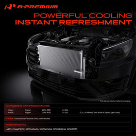 A-Premium condenser core close-up showing parallel-flow fins for efficient heat transfer