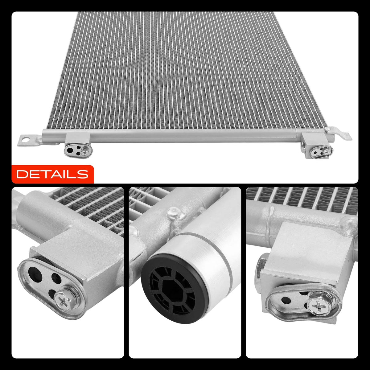 A-Premium condenser in a workshop setting being handled for professional installation peace of mind