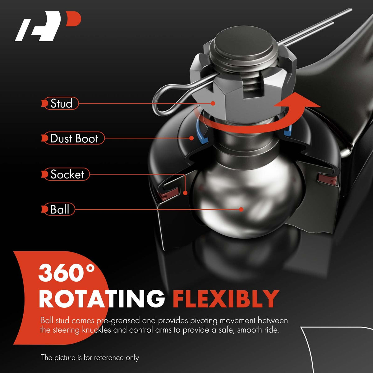A-Premium side profile of control arm illustrating correct shape and strength