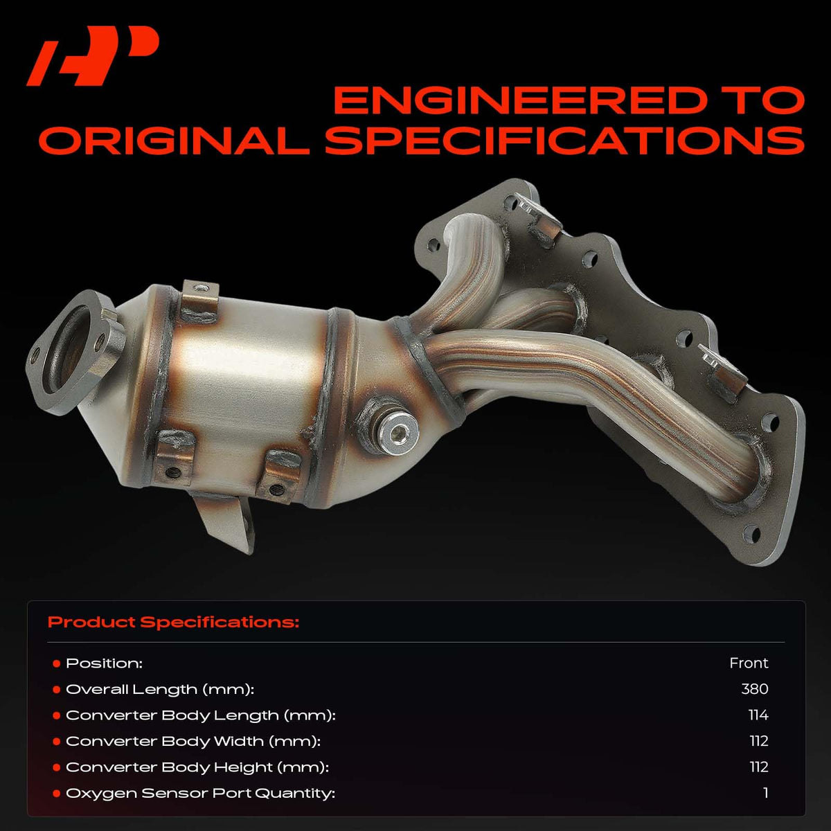 A-Premium converter body close-up highlighting corrosion-resistant finish