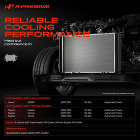 A-Premium close-up of radiator core dimensions and fins, illustrating fit and cooling surface