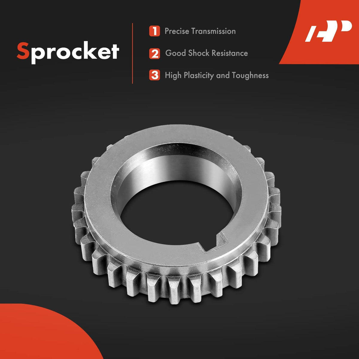 A-Premium crank sprocket close-up showing teeth profile for secure timing engagement
