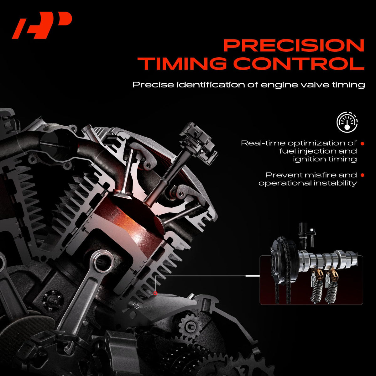 A-Premium crankshaft sensor side profile showing mounting tab for secure fit benefit