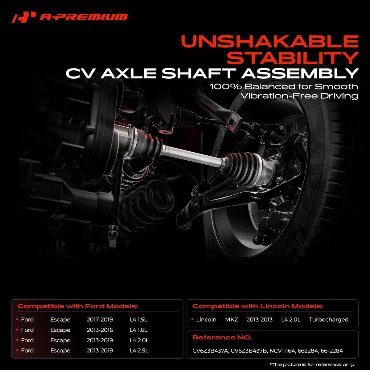 A-Premium close-up of CV housing and grease boot delivering seal protection