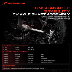 A-Premium close-up of axle splines showing precise 30-spline fitment benefit