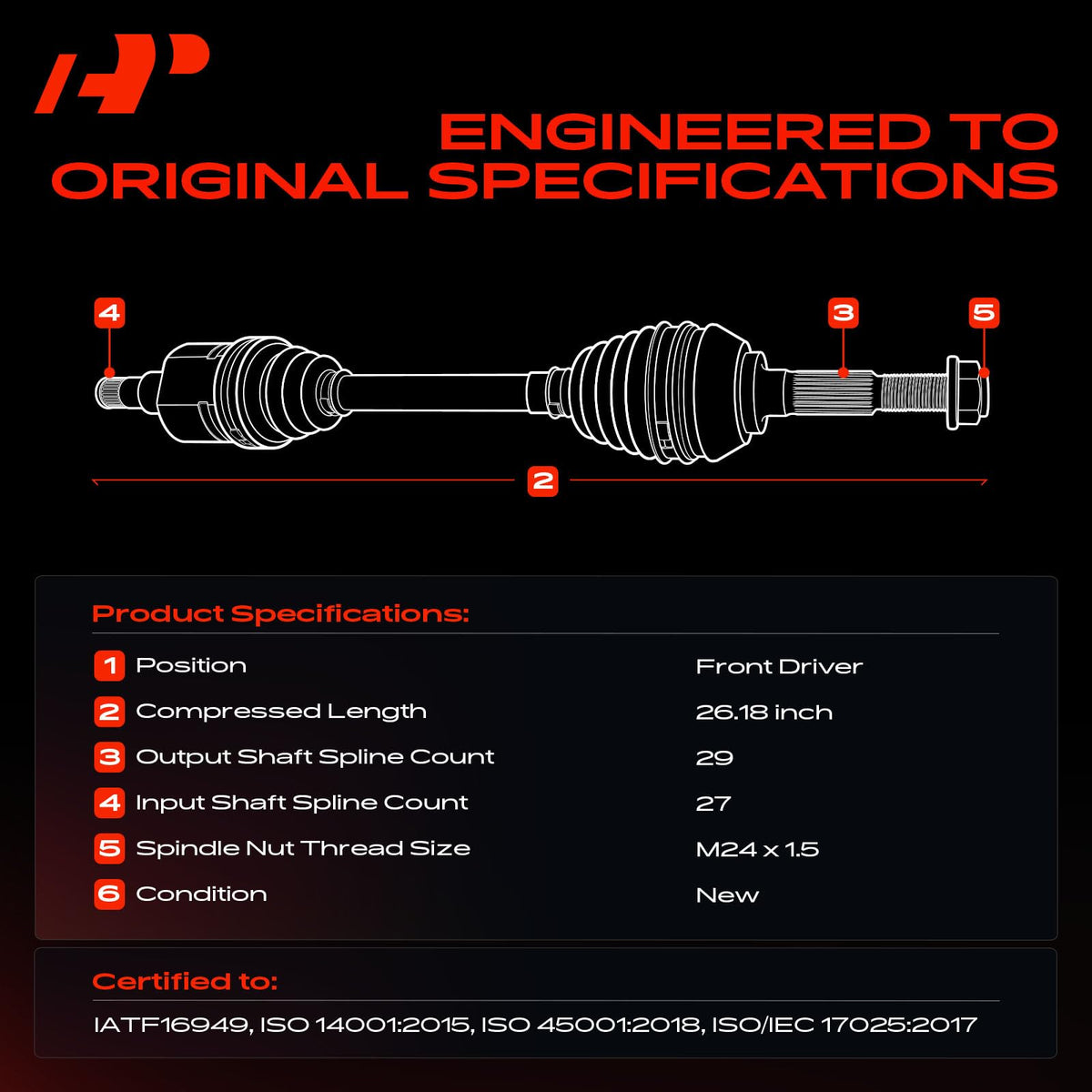 A-Premium outer CV joint close-up showing quality and durability