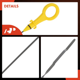 A-Premium side profile of dipstick highlighting measurement marks for clear oil checks