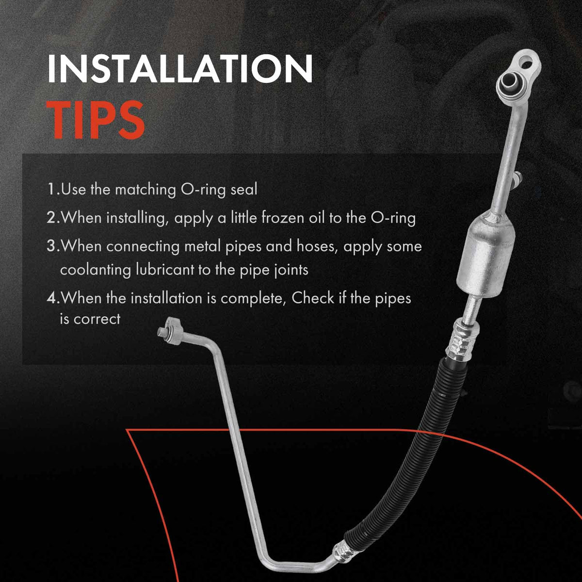 A-Premium connector close-up showing OEM-style crimp and leak-resistant joint