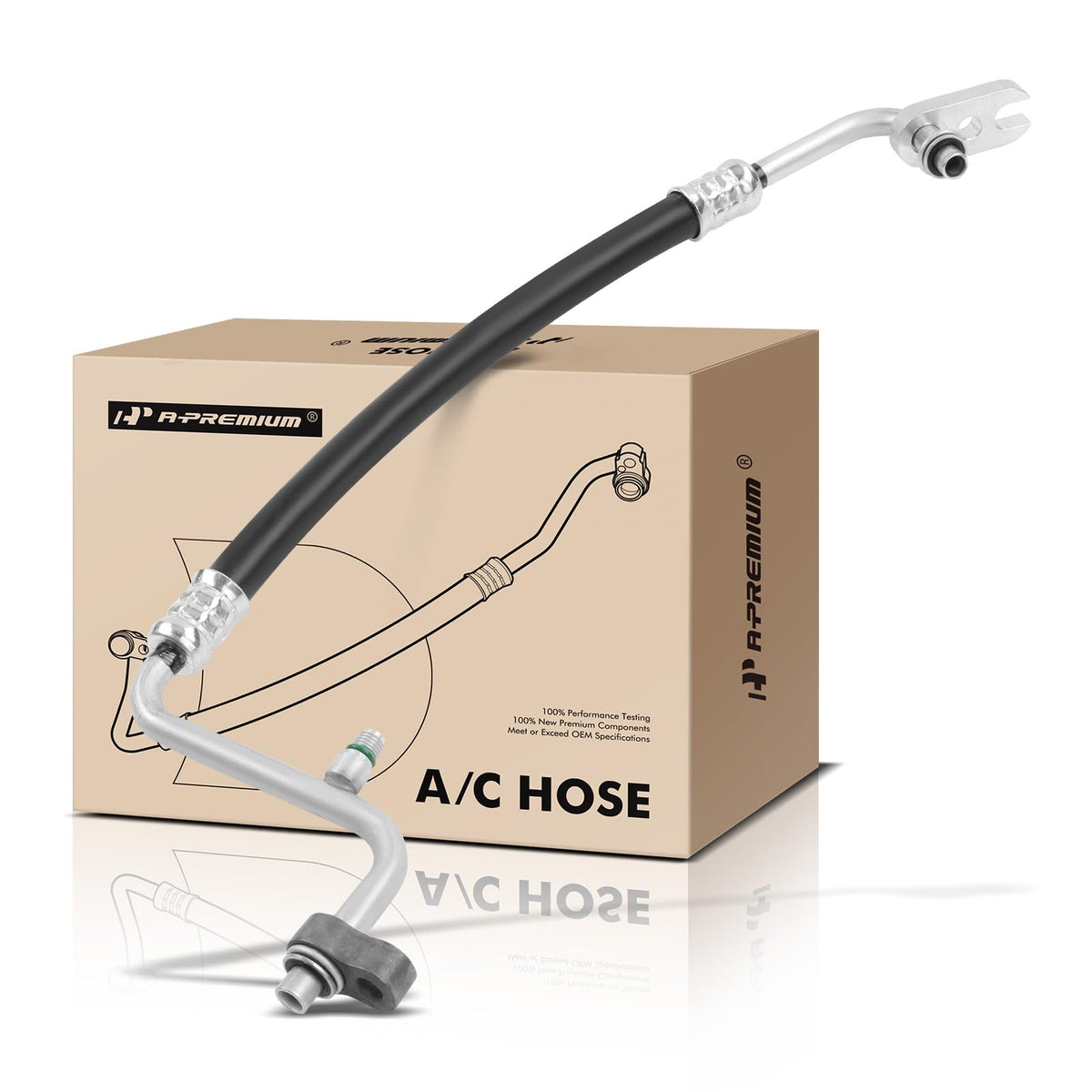 A-Premium front view of discharge hose showing full assembly and fitment benefit