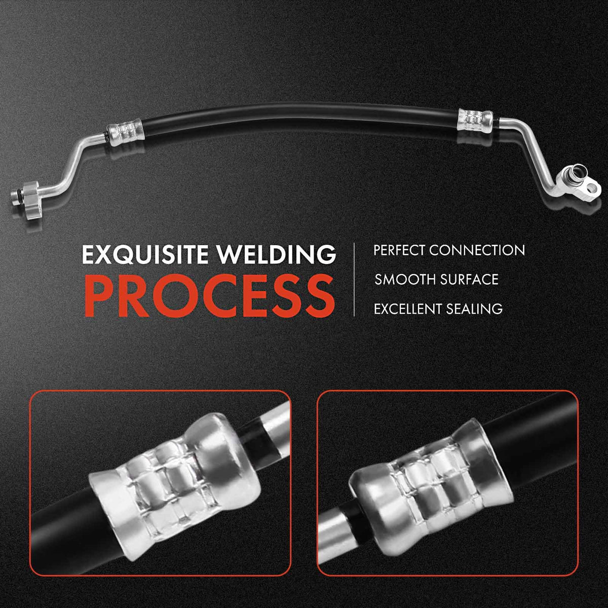 A-Premium discharge line installed in engine bay demonstrating correct routing benefit