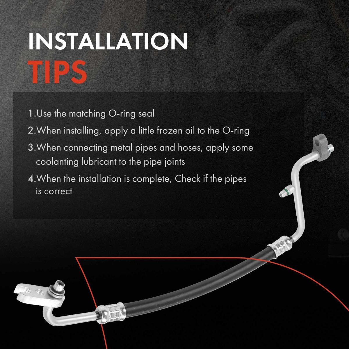 A-Premium hose beside ruler showing scale and exact length benefit