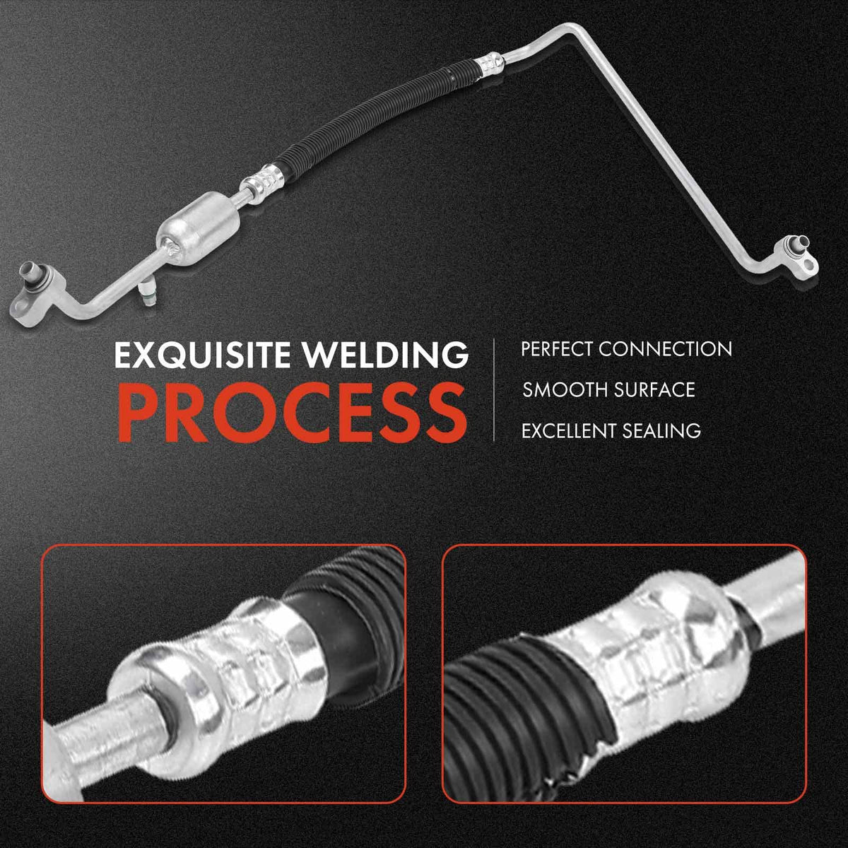 A-Premium hose beside ruler showing correct length and exact routing for replacement