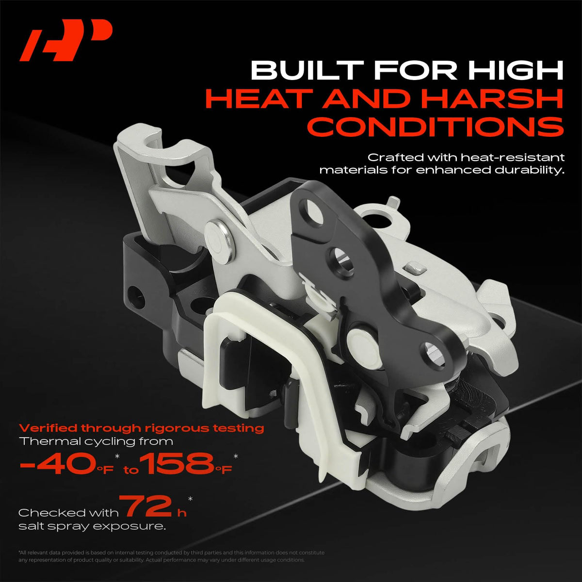 A-Premium latch plastic housing texture highlighting deformation resistance