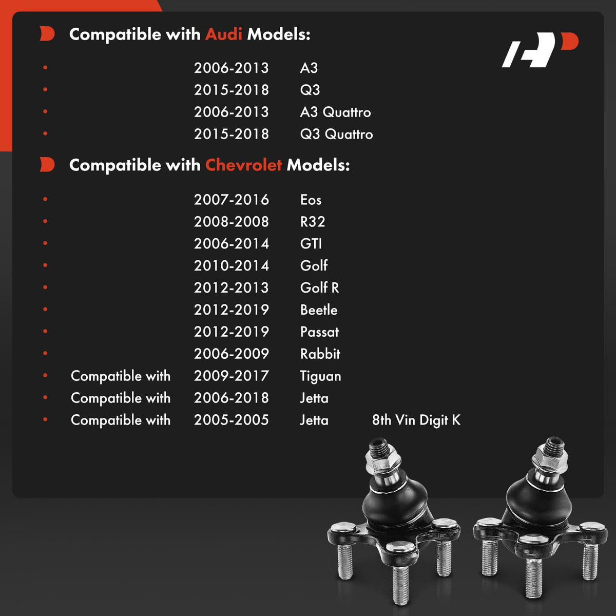 A-Premium driver-side ball joint close-up highlighting build quality and fitment for accurate replacement