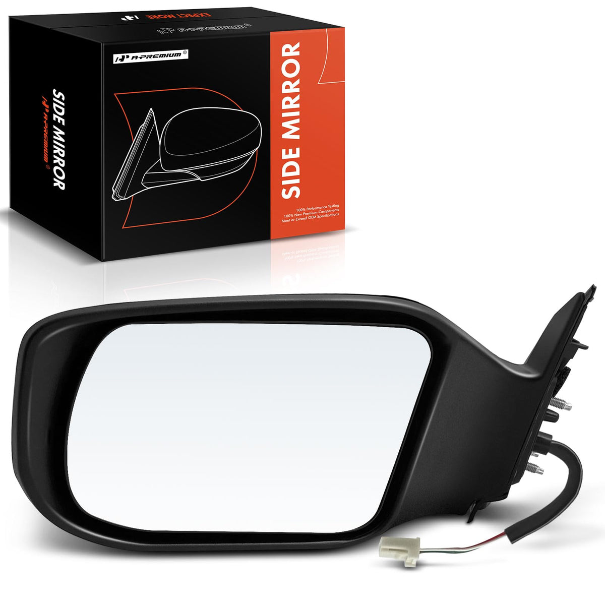 A-Premium driver side front view showing complete mirror assembly and fit