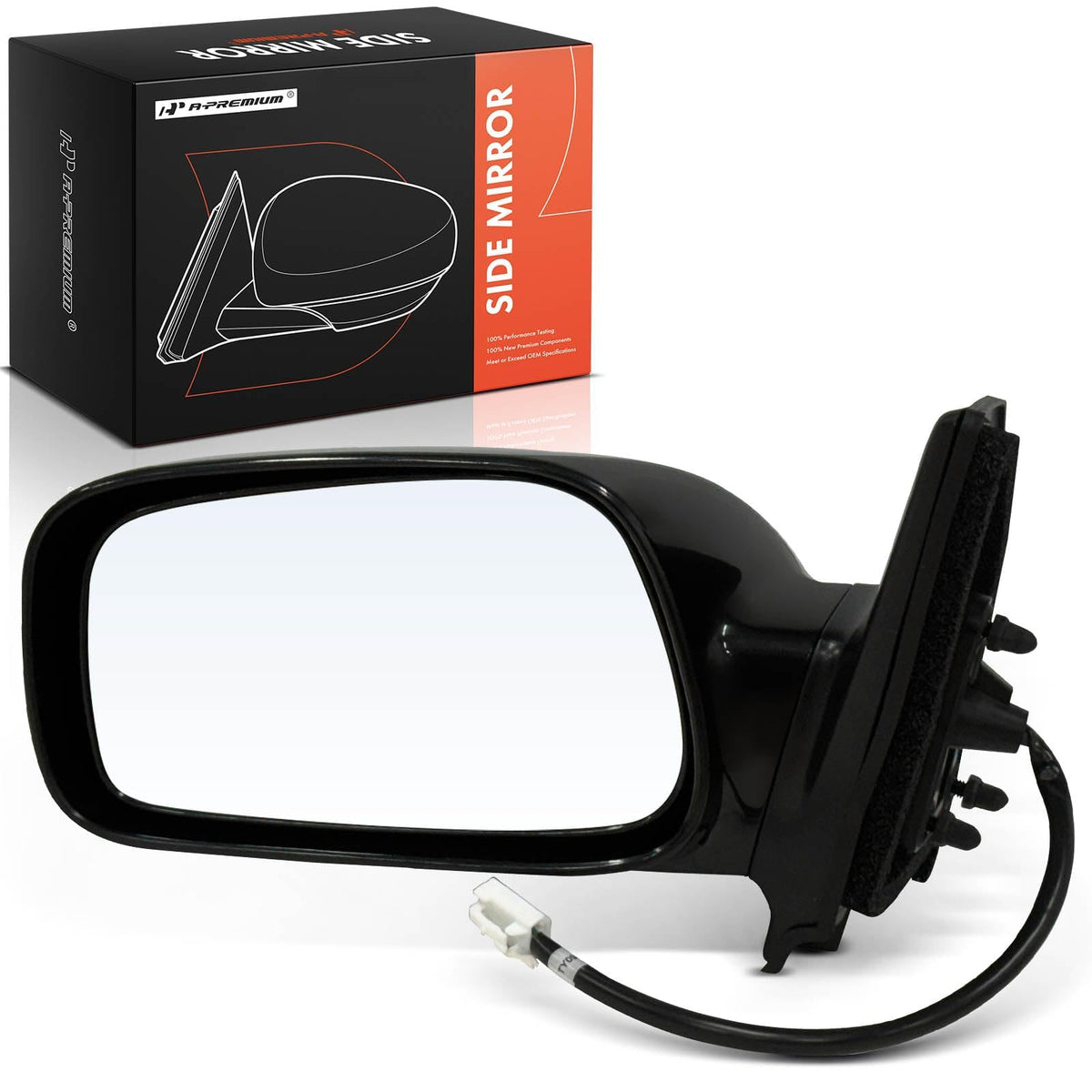 A-Premium front view showing mirror and benefits of direct-fit replacement