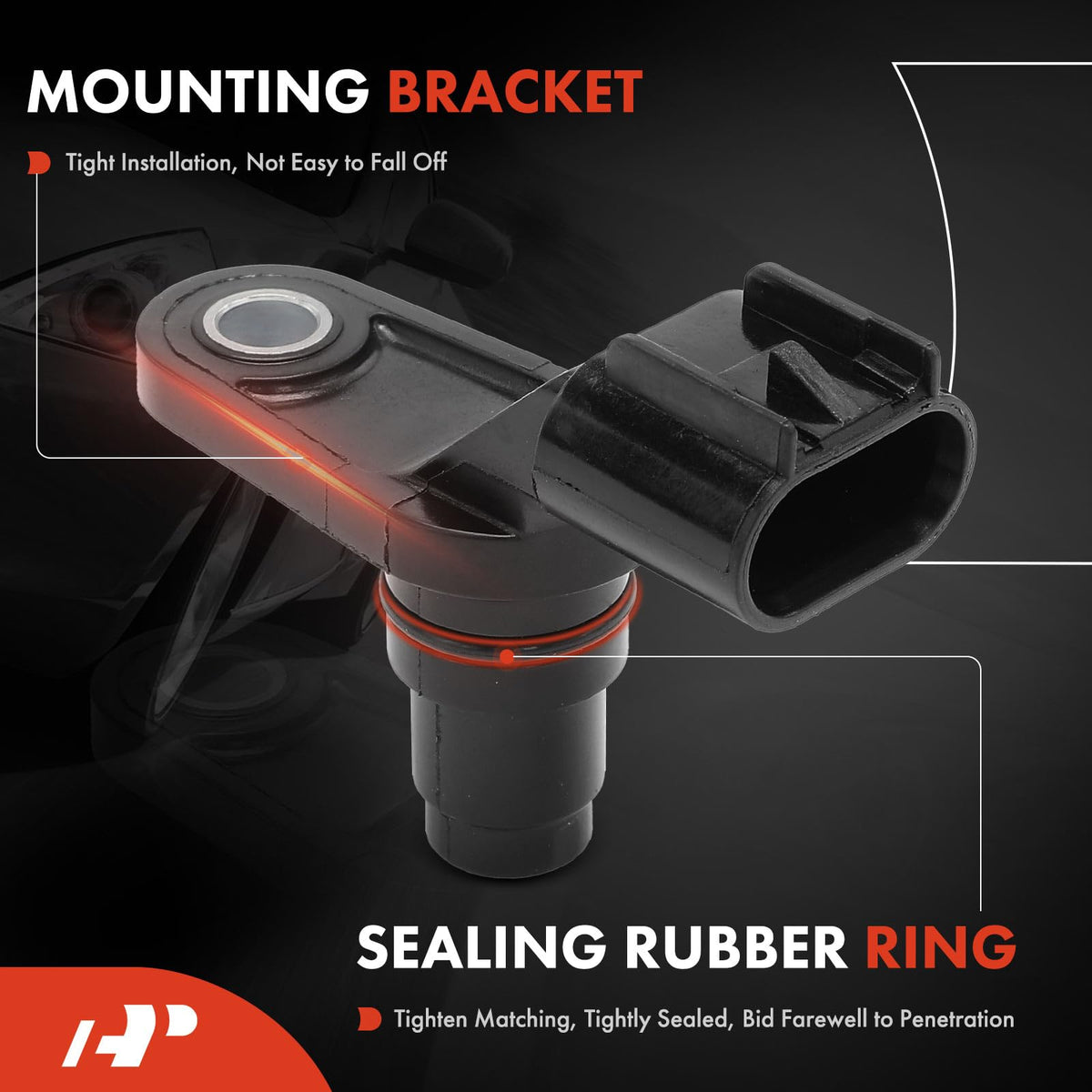 A-Premium sensor electrical connector detail with three blade terminals for reliable signal