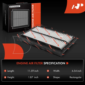 A-Premium engine air filter close-up of pleated media for improved engine protection