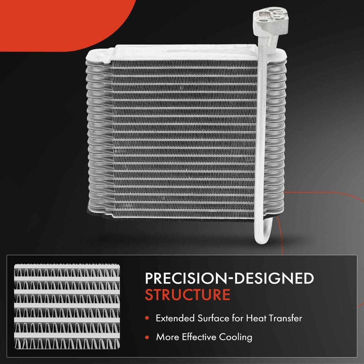 A-Premium evaporator fins close-up showing corrosion-resistant construction