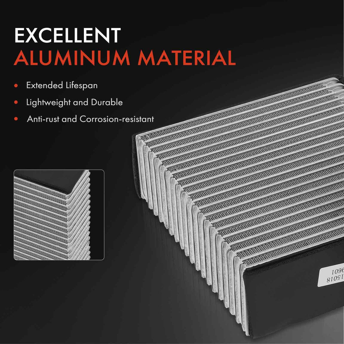 A-Premium evaporator close-up of fins showing efficient heat transfer