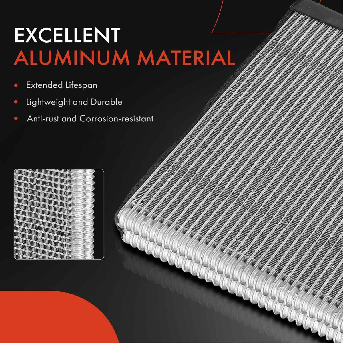 A-Premium evaporator fin and tube close-up highlighting efficient heat transfer