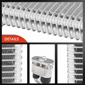 A-Premium evaporator mounted beside tape measure showing correct fit