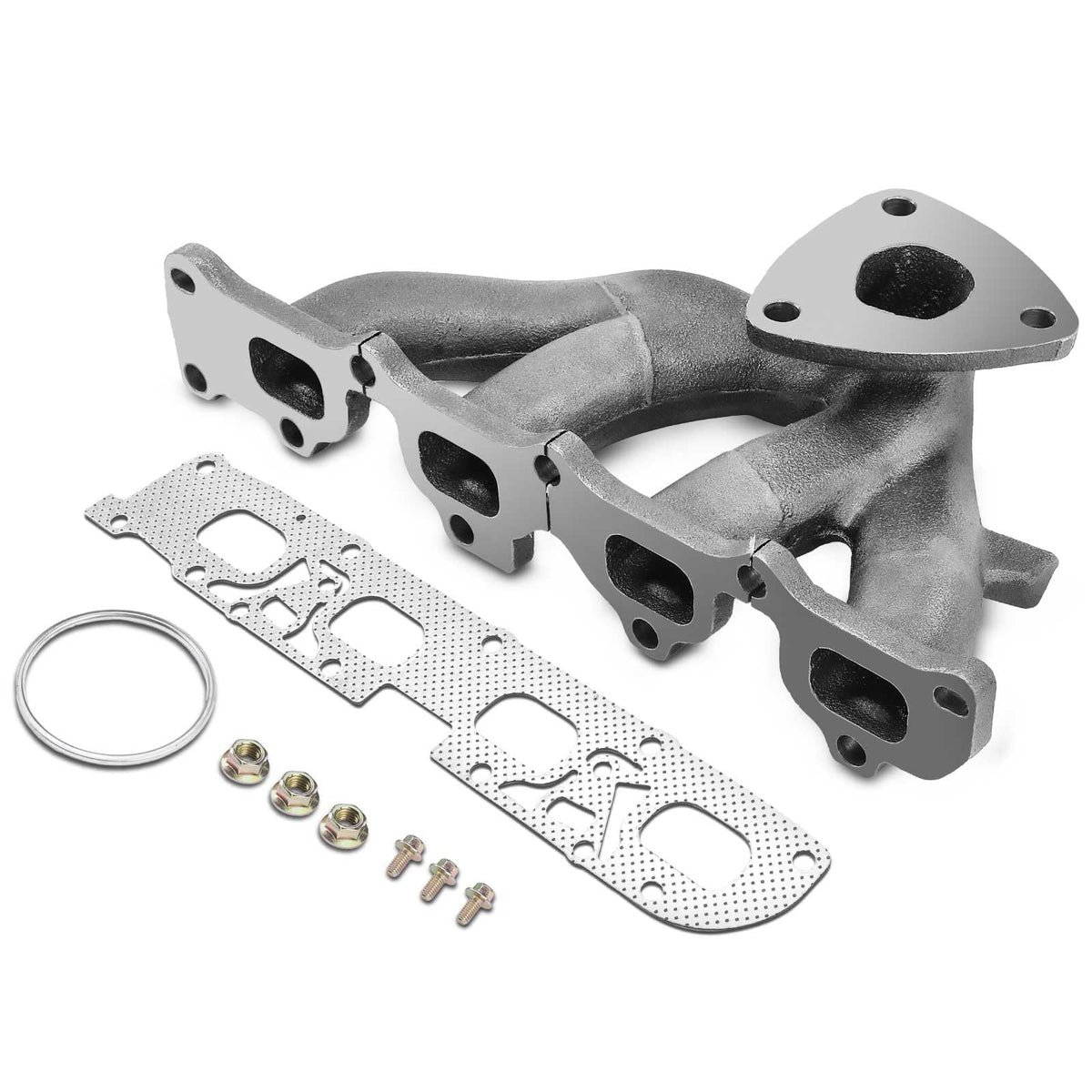 A-Premium exhaust manifold front view showing complete kit durability