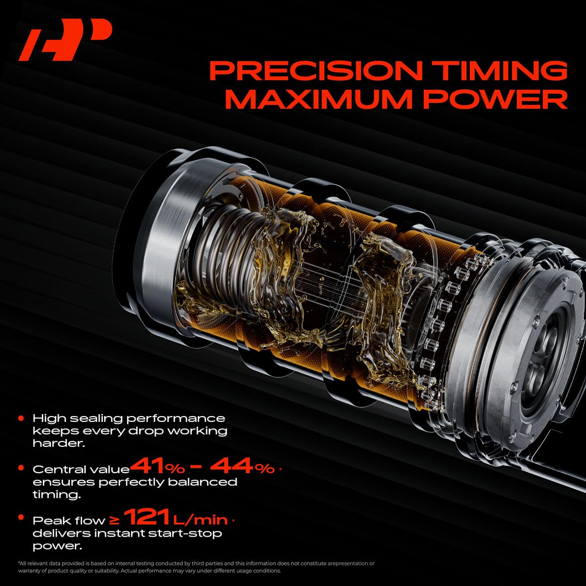 A-Premium exhaust solenoid detail highlighting valve port and durability benefit