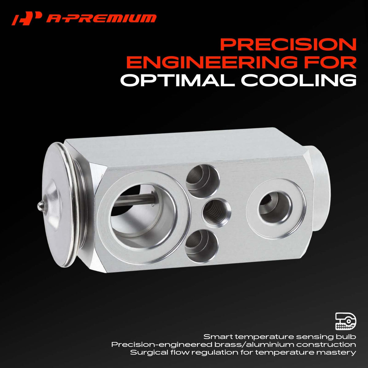 A-Premium expansion valve backside detail showing mounting interface