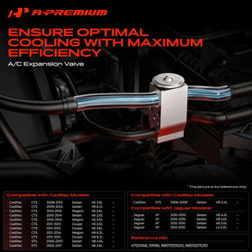 A-Premium expansion valve installed in engine bay demonstrating direct-fit replacement